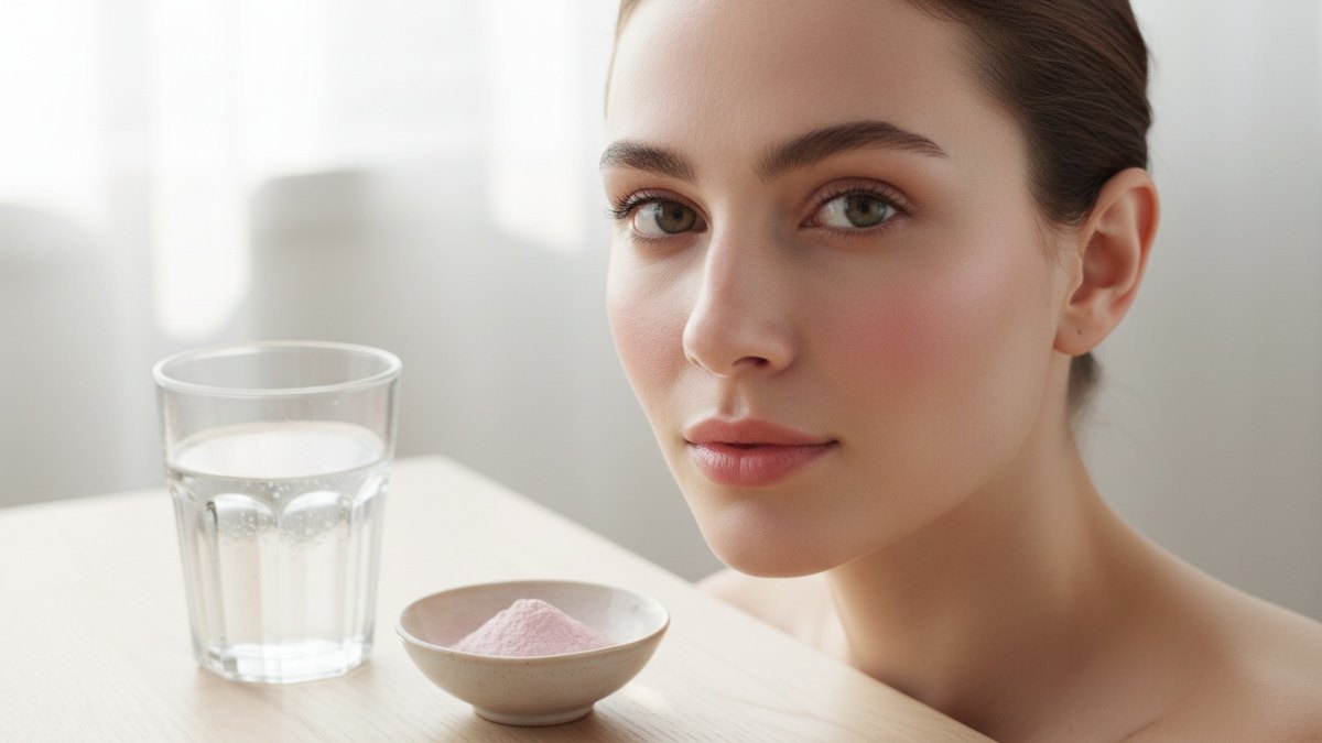 Femme au teint frais et ferme dans une lumière naturelle matinale